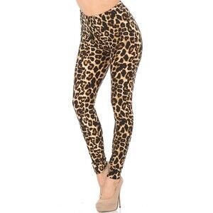 NEW MIX LEOPARD PRINT PLUS STRETCHY ONE SIZE LEGGINGS-LARGE-3X~NWT